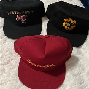Red and Black Baseball Caps Set